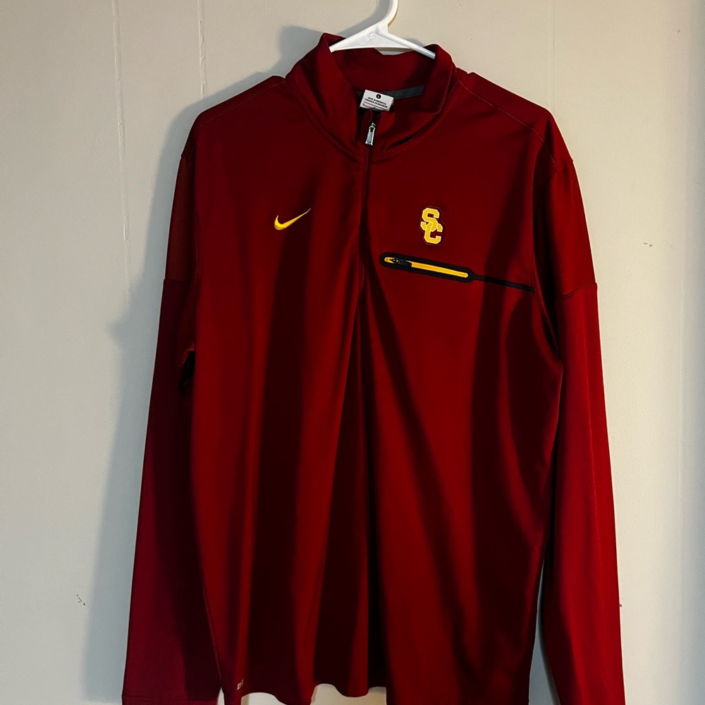 Nike Red and Yellow USC Quarterzip